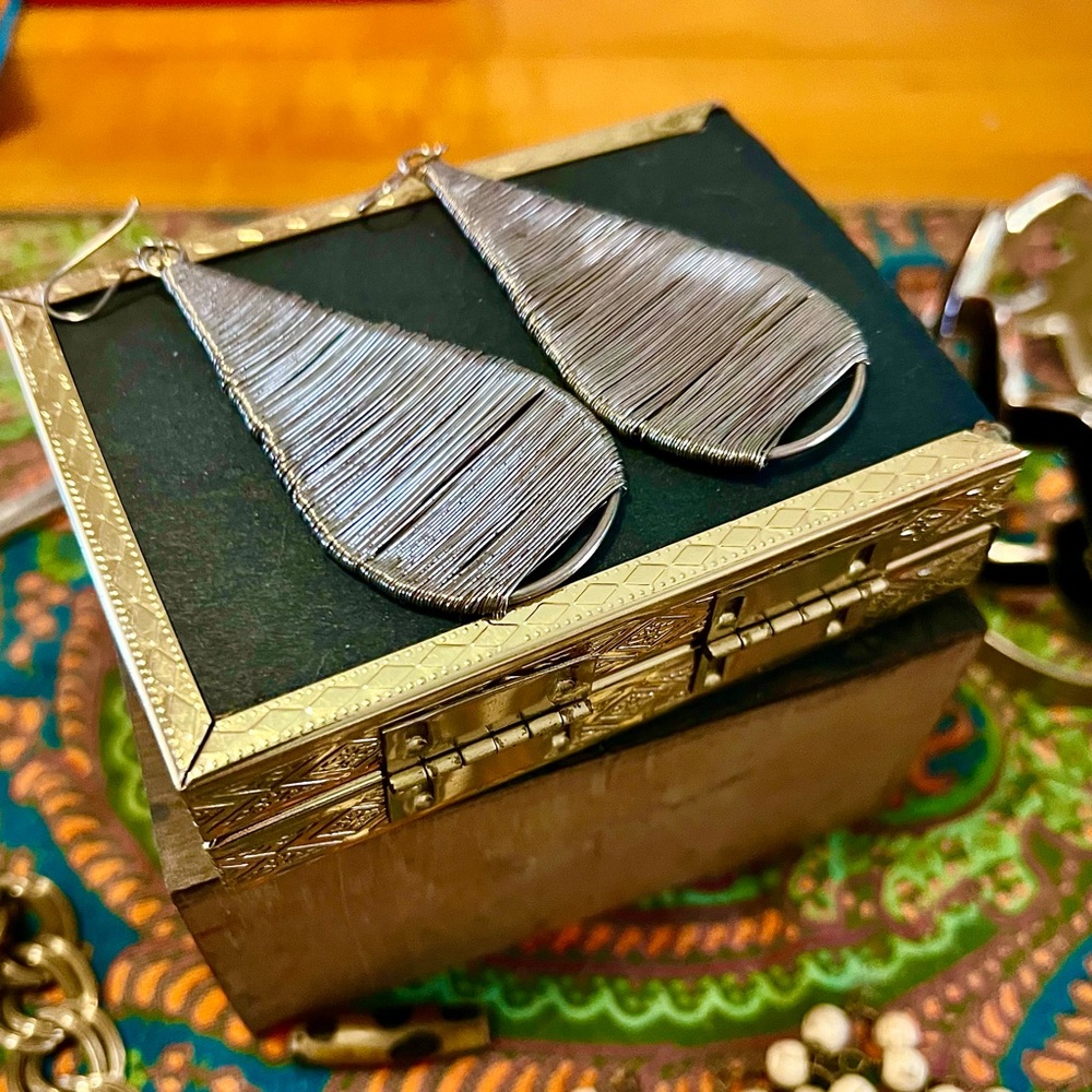 Vintage Handwrapped Teardrop Earrings